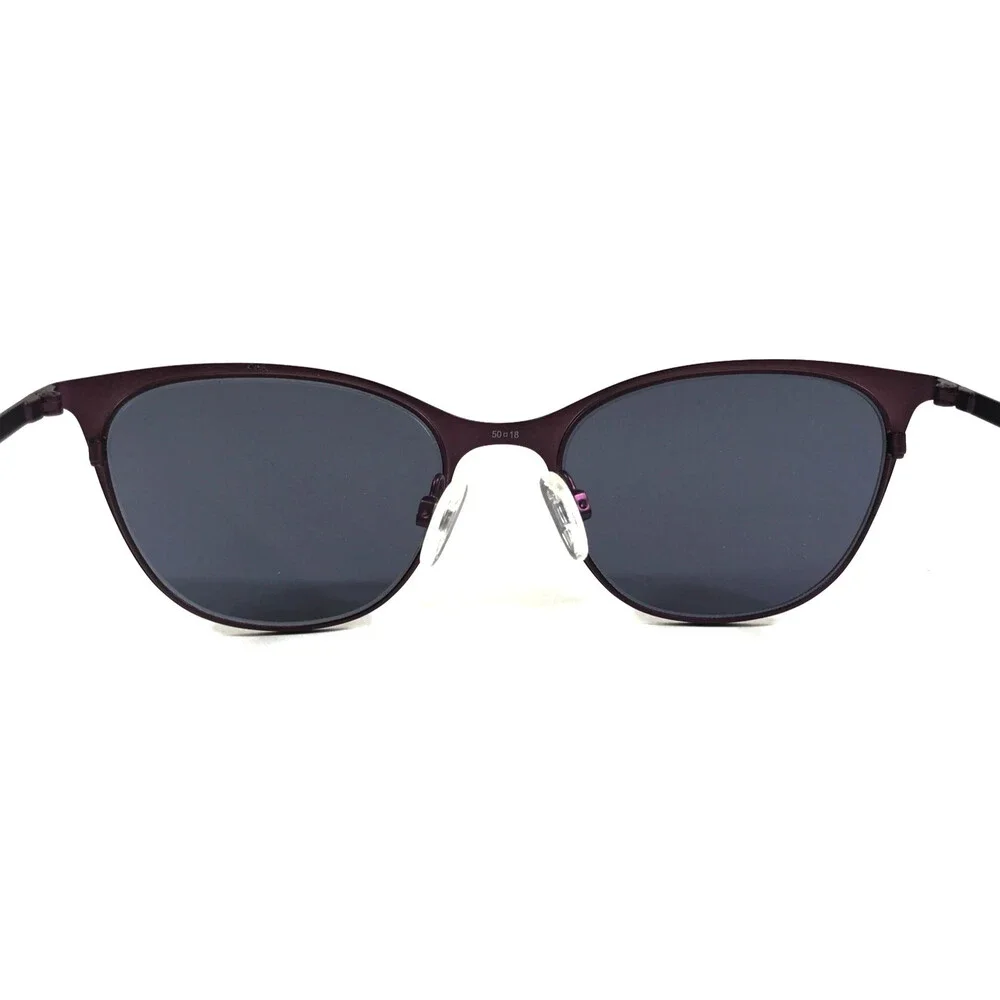 McQ Sunglasses MQ0295OP 002 Matte Purple Cat Eye Frames with Dark Blue Lenses
